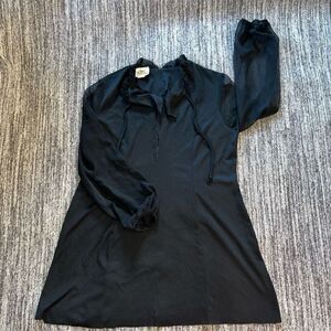 Flutterbye Women’s Size Medium High Neck Mini Dress Black Long Sheer Sleeve